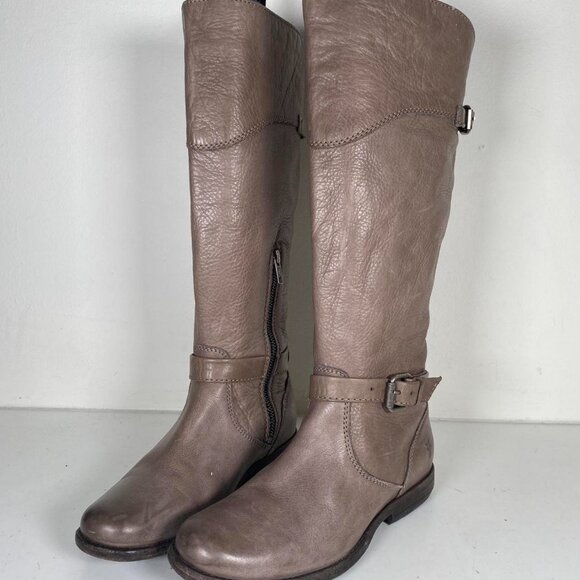 2000s Leather Riding Glam Calf High Boots - Picture 2 of 7